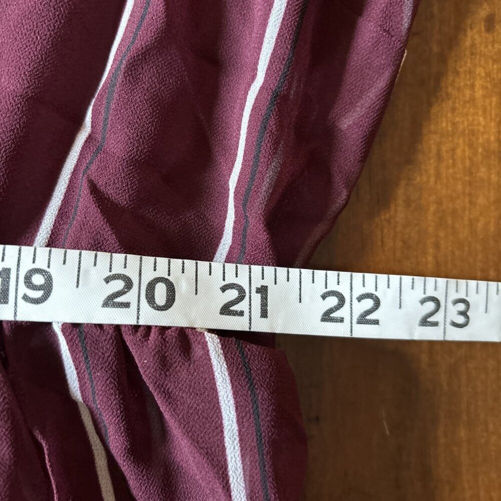 Torrid Burgundy Striped Long Blouse Sheer Size 4 Tunic - Picture 5 of 6